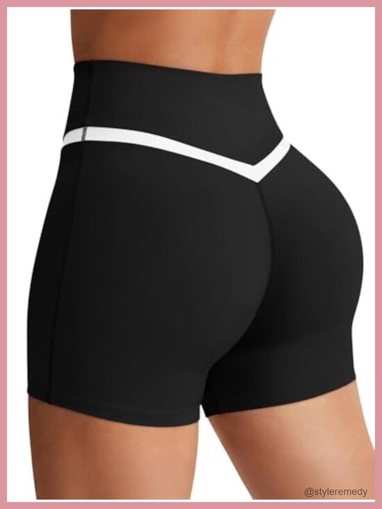 Pants - Buttery Soft Crossover Biker Shorts 5" Seamless High Waist Workout Yoga